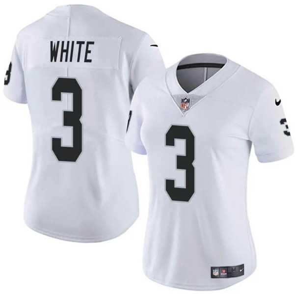 Womens Las Vegas Raiders #3 Zamir White White Vapor Stitched Jersey Dzhi